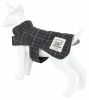 Touchdog 2-In-1 Windowpane Plaided Dog Jacket With Matching Reversible Dog Mat - Grey - X-Large