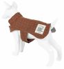 Touchdog 2-In-1 Windowpane Plaided Dog Jacket With Matching Reversible Dog Mat - Brown - X-Large