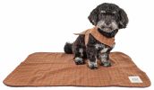 Touchdog 2-In-1 Windowpane Plaided Dog Jacket With Matching Reversible Dog Mat - Brown - Large