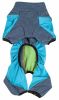 Pet Life Active 'Chase Pacer' Heathered Performance 4-Way Stretch Two-Toned Full Body Warm Up - Blue - Small