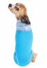 Pet Life Active 'Pull-Rover' Premium 4-Way Stretch Two-Toned Performance Sleeveless Dog T-Shirt Tank Top Hoodie - Blue - Medium
