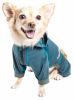 Dog Helios 'Namastail' Lightweight 4-Way Stretch Breathable Full Bodied Performance Yoga Dog Hoodie Tracksuit - Blue - Small