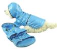 Baby Blue Pvc Waterproof Adjustable Pet Raincoat - X-Small