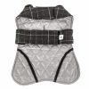 Touchdog 2-In-1 Windowpane Plaided Dog Jacket With Matching Reversible Dog Mat - Grey - Small