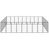 32-Panel Dog Playpen Black 19.7"x39.4" Powder-coated Steel - Black