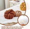 Soft Knot Ball Pillows Throw Knotted Handmade Round Plush Pillow - white - 35CM