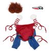 Pet Deadly Doll Costume Chucky Dog Cosplay Halloween Christmas Party Clothes for Dogs - L