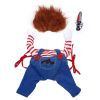 Pet Deadly Doll Costume Chucky Dog Cosplay Halloween Christmas Party Clothes for Dogs - L
