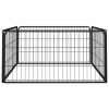 Dog Playpen 4 Panels Black 39.4"x19.7" Powder-coated Steel - Black