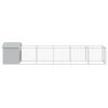 Dog House with Roof Light Gray 46.1"x239.8"x48.4" Galvanized Steel - Gray