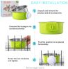 Removable Hanging Food Stainless Steel Water Bowl Cage Bowl for Dogs Cats Birds Small Animals - blue