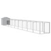 Dog House with Roof Light Gray 46.1"x400.4"x48.4" Galvanized Steel - Gray