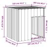 Dog House with Roof Light Gray 43.3"x40.6"x42.9" Galvanized Steel - Gray