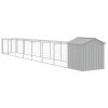 Dog House with Roof Light Gray 46.1"x320.1"x48.4" Galvanized Steel - Gray