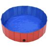 Foldable Dog Swimming Pool Red 47.2"x11.8" PVC - Red