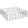 32-Panel Dog Playpen Black 19.7"x39.4" Powder-coated Steel - Black