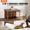 VEVOR Dog Crate Furniture, 38 inch Wooden Dog Crate with Double Doors, Heavy-Duty Dog Cage End Table with Multi-Purpose Removable Tray