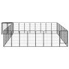 38-Panel Dog Playpen Black 19.7"x39.4" Powder-coated Steel - Black
