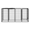 10-Panel Dog Playpen Black 19.7"x39.4" Powder-coated Steel - Black