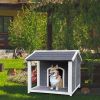 Outdoor Wooden Dog House, Waterproof Dog Cage, Windproof and Warm Dog Kennel, Dog Crates for Medium Dogs Pets Animals Easy to Assemble - as Pic