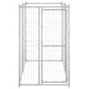 Outdoor Dog Kennel Galvanized Steel 43.3"x86.6"x70.9" - Silver