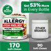 Dog Allergy Relief Chews Dog Itching Skin Relief Treatment Pills 170 Treats Anti Itch for Dogs - Yuma'S