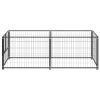 Dog Kennel Black 78.7"x39.4"x27.6" Steel - Black