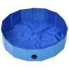 Foldable Dog Swimming Pool Blue 31.5"x7.9" PVC - Blue