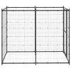 Outdoor Dog Kennel Steel 43.3"x86.6"x70.9" - Black