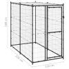 Outdoor Dog Kennel Steel with Roof 43.3"x86.6"x70.9" - Black