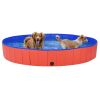 Foldable Dog Swimming Pool Red 78.7"x11.8" PVC - Red