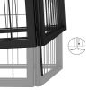 8-Panel Dog Playpen Black 39.4"x19.7" Powder-coated Steel - Black