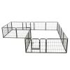 Dog Playpen 16 Panels Steel 31.5"x23.6" Black - Black