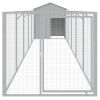 Dog House with Roof Light Gray 46.1"x239.8"x48.4" Galvanized Steel - Gray