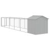 Dog House with Roof Light Gray 46.1"x239.8"x48.4" Galvanized Steel - Gray