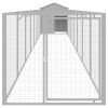 Dog House with Roof Light Gray 46.1"x320.1"x48.4" Galvanized Steel - Gray