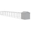 Dog House with Roof Light Gray 46.1"x400.4"x48.4" Galvanized Steel - Gray
