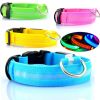 Pet Dog Nylon Safety Collar LED Light Puppy Necklace Dog Accessories - yellow