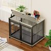 Furniture dog crate sliding iron door dog crate with mat. (Grey,43.7''W x 30''D x 33.7''H) - as Pic