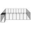 34-Panel Dog Playpen Black 19.7"x39.4" Powder-coated Steel - Black