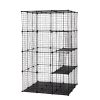 3-Tier Wire Cat Cage, Large Kennels Playpen with 3 Platforms, 3 Ramp Ladders and 4 Doors, 42" x 42" x 72", Black XH