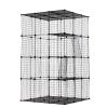 3-Tier Wire Cat Cage, Large Kennels Playpen with 3 Platforms, 3 Ramp Ladders and 4 Doors, 42" x 42" x 72", Black XH