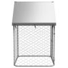 Outdoor Dog Kennel with Roof 39.4"x39.4"x59.1" - Silver