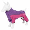 Pet Life Active 'Chase Pacer' Heathered Performance 4-Way Stretch Two-Toned Full Body Warm Up - Purple - X-Large