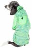 Pet Life Active 'Downward Dog' Heathered Performance 4-Way Stretch Two-Toned Full Body Warm Up Hoodie - Green - Small