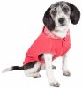 Pet Life Active 'Pull-Rover' Premium 4-Way Stretch Two-Toned Performance Sleeveless Dog T-Shirt Tank Top Hoodie - Red - Small