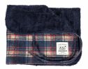 Touchdog 2-In-1 Tartan Plaided Dog Jacket With Matching Reversible Dog Mat - Navy - X-Large