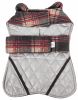 Touchdog 2-In-1 Tartan Plaided Dog Jacket With Matching Reversible Dog Mat - Red - X-Small