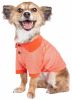 Pet Life Active 'Fur-Flexed' Relax-Stretch Wick-Proof Performance Dog Polo T-Shirt - Orange - X-Small