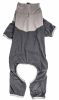 Pet Life Active 'Embarker' Heathered Performance 4-Way Stretch Two-Toned Full Body Warm Up - Black - Small